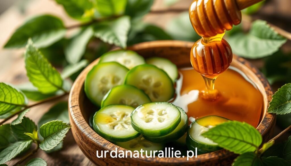 Nawilżająca maseczka z ogórka i miodu