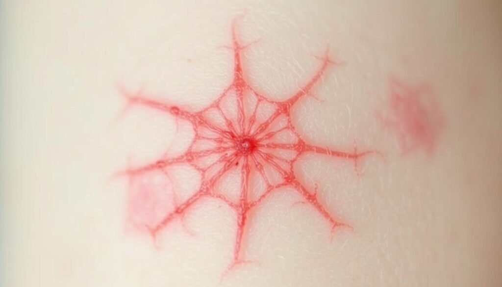 pajęcza siatka podrażnienia skóry
